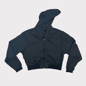 Puma Black/Grey Crop Hooded Jacket Size Medium